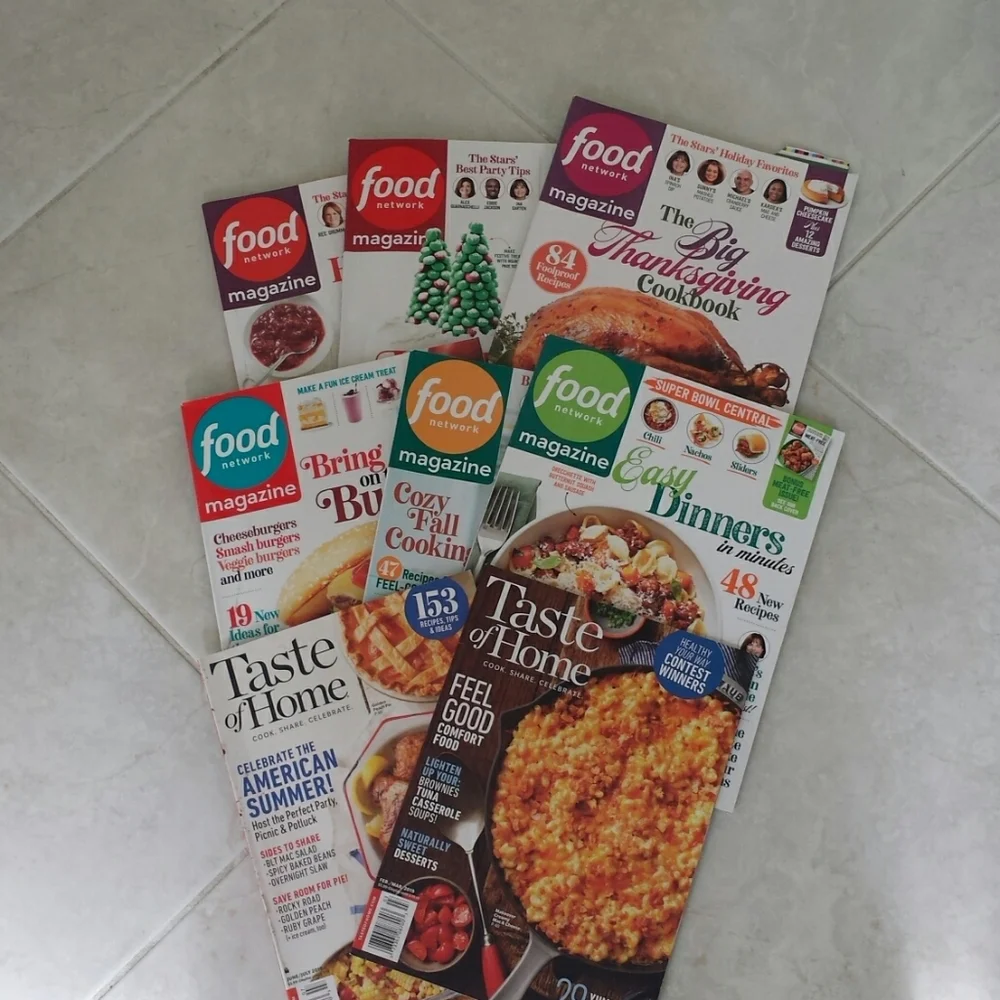 7 Food Network & 2 Taste of Home Magazines